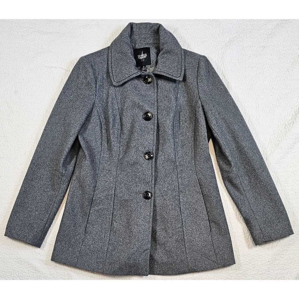 London Log Gray Wool Blend Coat